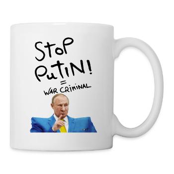 poutine Criminel de guerre - Arrêtez la guerre! - Mug blanc - blanc - Droite