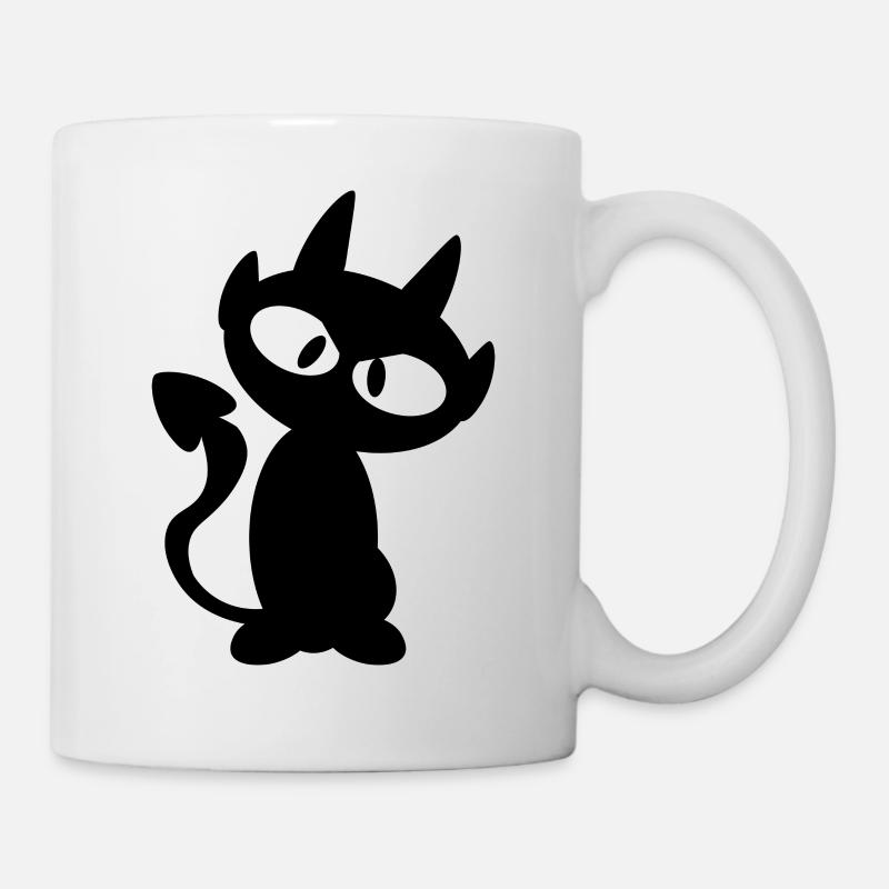 petit diable noir - T-shirt diable - Mug blanc - blanc