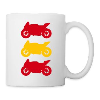 Motorrad Flagge Spanien - Tasse - Weiß - Rechts