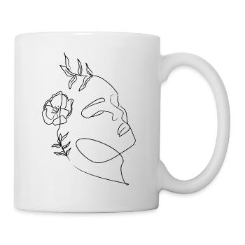Lineart Design Visage Femme - Mug blanc - blanc - Droite