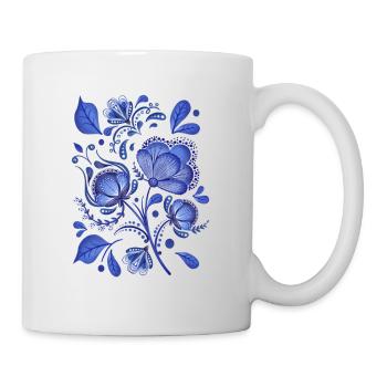 Blue Flower Pattern - Mug - white - Right