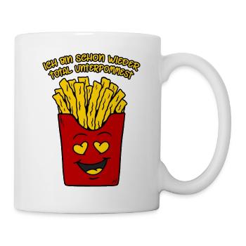 Pommes Ich bin schon wieder total unterpommest - Tasse - Weiß - Rechts
