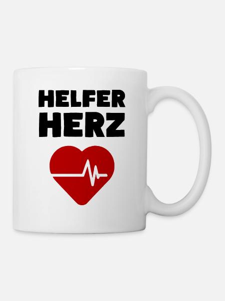 Helfer Herz - Tasse - Weiß