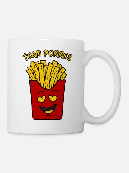 Pommes Frites Tüte Lustige Fritten Team Pommes - Tasse - Weiß