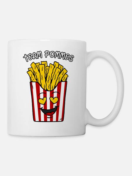 Lustige Pommes Frites Tüte Fritten Team Pommes - Tasse - Weiß