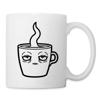 Müde Kaffeetasse Gesicht - Tasse - Weiß - Rechts