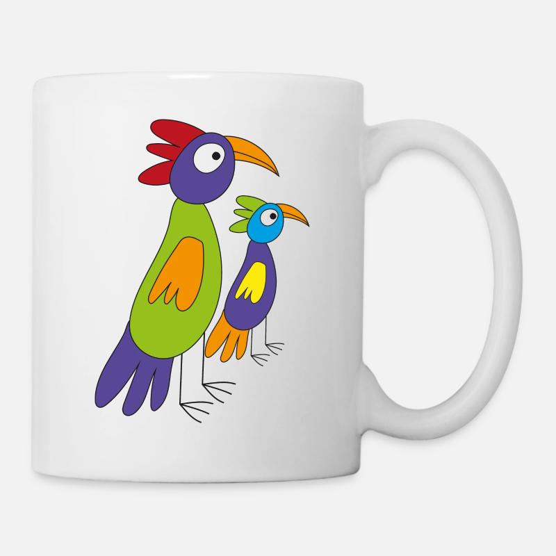 Die lustigen Papageien... - Tasse - Weiß