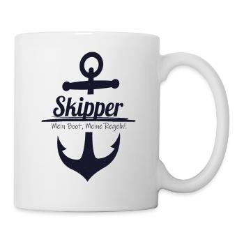 Skipper Kapitän mein Boot - Tasse - Weiß - Rechts