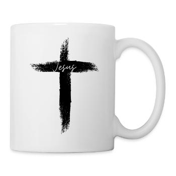 Jesus Kreuz Christentum Glauben Spruch Geschenk - Tasse - Weiß - Rechts