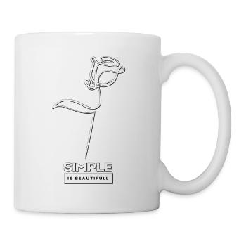 Simple Is Beautiful with a white rose - Mug - white - Right