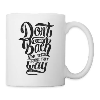REGARDEZ EN ARRIÈRE DICTONS MOTIFS - Mug blanc - blanc - Droite