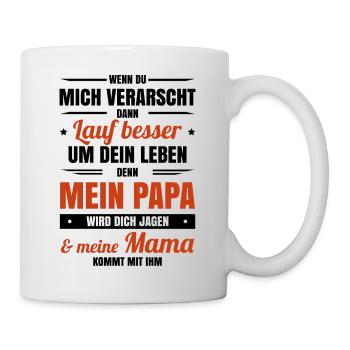 Papa Tochter Beschützter Mama lustig date Sprüche - Tasse - Weiß - Rechts