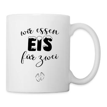 Wir essen EIS für Zwei Schwanger Schwangerschaft - Tasse - Weiß - Rechts