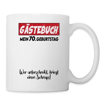 Geburtstag Gästebuch 70 Unterschrift Birthday - Tasse - Weiß - Rechts