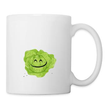 Vegetarischer Kopfsalat, Geschenk, Idee - Tasse - Weiß - Rechts