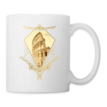 Rome Italy City Skyline Colosseum Gold Ornament - Mug - white - Right