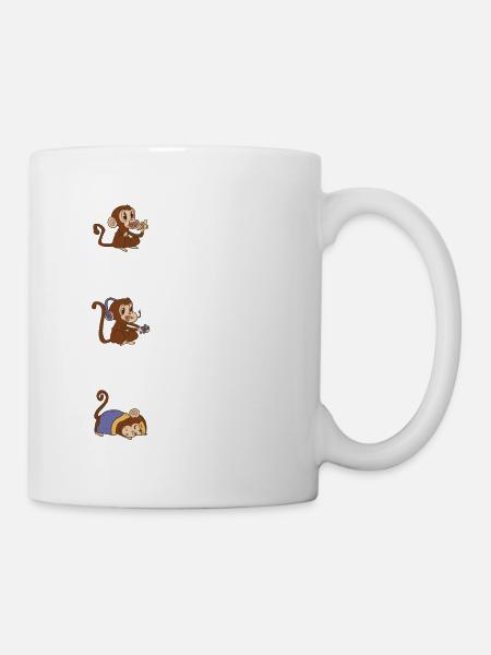 eating gaming sleeping - Tasse - Weiß