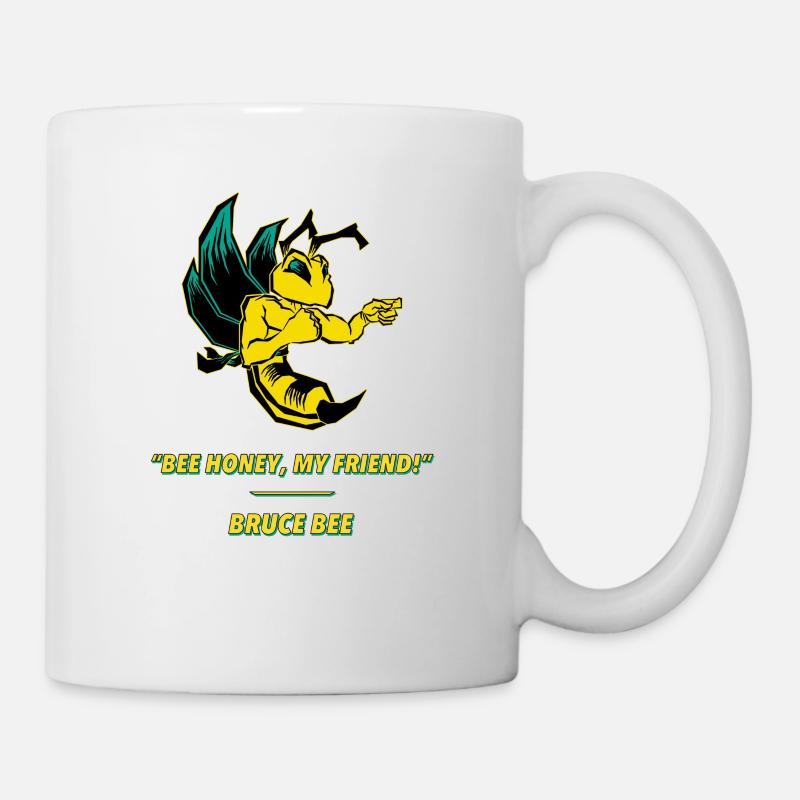 Bruce bee türkis - Tasse - Weiß