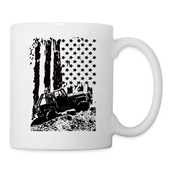 AMERICAN OFFROADER 4X4 DRAPEAU DES ÉTATS-UNIS - Mug blanc - blanc - Droite