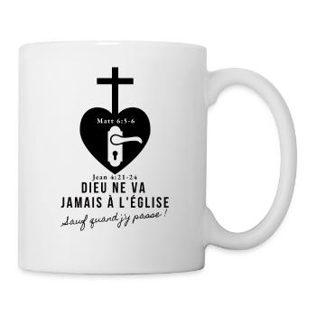 Dieu ne va jamais a l'église - Mug blanc - blanc - Droite