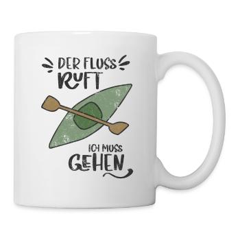 FLUSS RUFT KANU KAYAK WILDWASSER GEHEN SEE MOTIVE - Tasse - Weiß - Rechts
