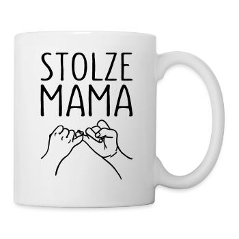 Stolze Mama Kleiner Fingerschwur Mutter - Tasse - Weiß - Rechts