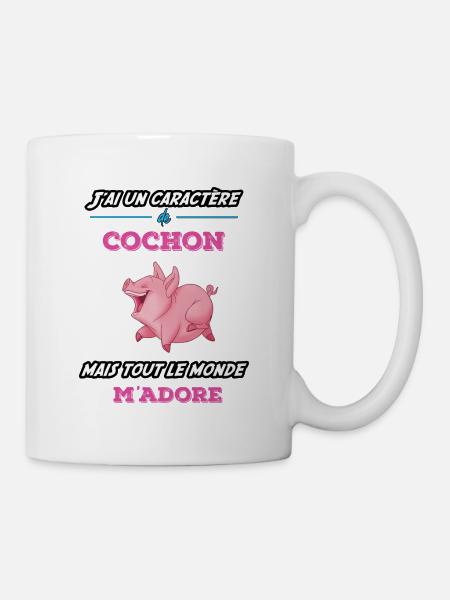 Caractère de cochon - Mug blanc - blanc