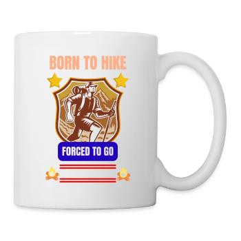Born to hike forced to go to work shirt - Mug - white - Right
