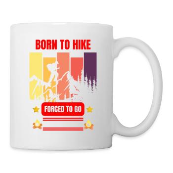 Born to hike forced to go to work - Mug - white - Right