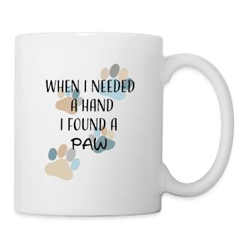 QUAND J’AVAIS BESOIN D’UNE MAIN, J’AI TROUVÉ UNE PATTE - Mug blanc - blanc - Droite