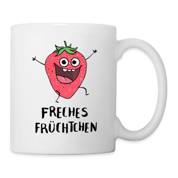 Freches Früchtchen Erdbeere - Tasse - Weiß - Rechts