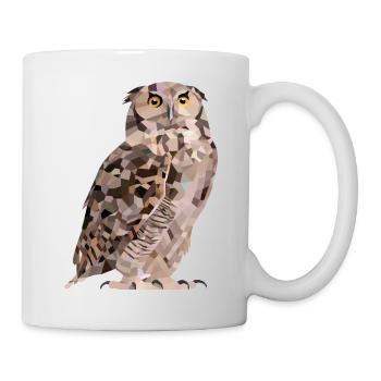 Eule im Polygon Design - Tasse - Weiß - Rechts