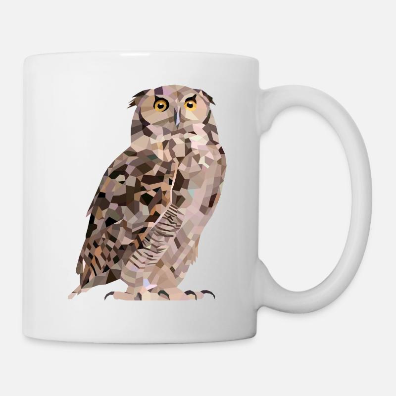Owl in polygon design - Mug - white