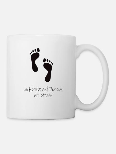 Im Herzen auf Borkum - Tasse - Weiß