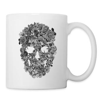 Crâne de fleur - Mug blanc - blanc - Droite