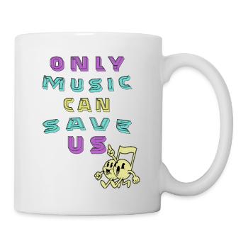Only music can save us Musical notes World peace - Mug - white - Right