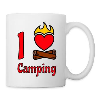 I love Camping Ich liebe Camping Campers Sprüche - Tasse - Weiß - Rechts