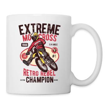 MOTOCROSS RETRO REBEL SUPER MOTO ENDURO DIRT MOTIF - Mug - white - Right
