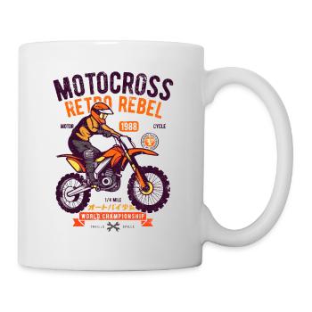 RETRO REBEL MOTOCROSS SUPERMOTO ENDURO DIRT MOTIF - Mug - white - Right