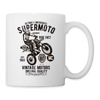 SUPERMOTO SUPER MOTO CROSS MOTOCROSS VINTAGE MOTIF - Mug - white - Right