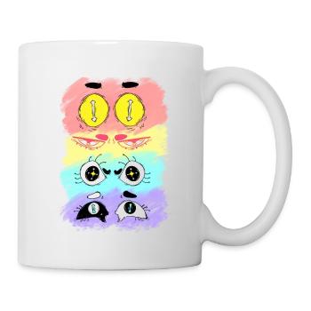 Quatre yeux d’anime, Art de la culture japonaise, Yeux esthétiques - Mug blanc - blanc - Droite