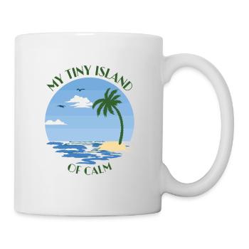 Palme, Strand und Meer - my tiny island of calm - Tasse - Weiß - Rechts