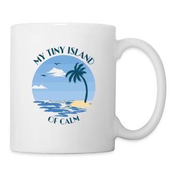 Palme, Strand und Meer - my tiny island of calm - Tasse - Weiß - Rechts