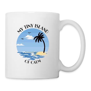 Palmier, plage et mer - ma petite île de calme - Mug blanc - blanc - Droite