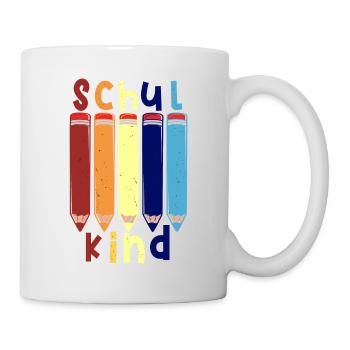 Stifte Schulkind 2022 Schulbeginn T shirt - Tasse - Weiß - Rechts