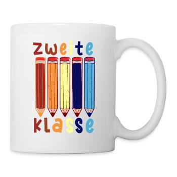 Stifte Zweite Klasse Schulbeginn T shirt - Tasse - Weiß - Rechts