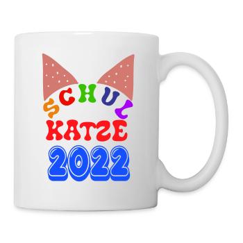 Schulbeginn Katze Schulkatze 2022 T shirt - Tasse - Weiß - Rechts
