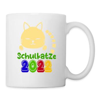 Schulstart Katze Schulkatze 2022 T shirt - Tasse - Weiß - Rechts