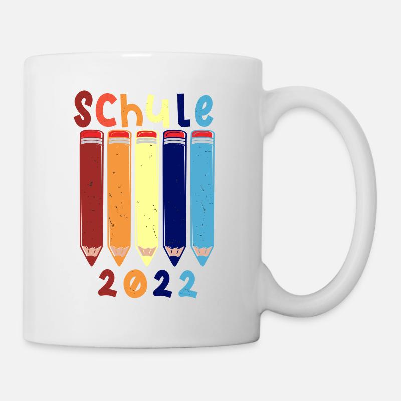 Kinder Schulbeginn Stifte Schule 2022 T shirt - Tasse - Weiß
