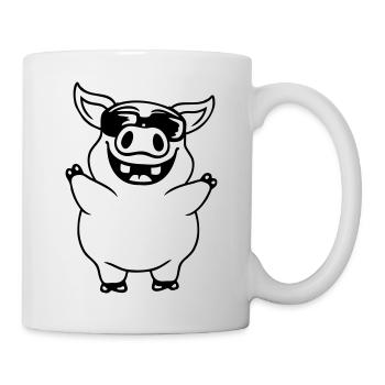 Cool Sunglasses Pig Comic - Mug - white - Right